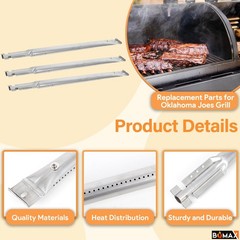 Grill Parts for Oklahoma Joe’s Longhorn Combo 3 Burner – 3-Pack Burner & Heat