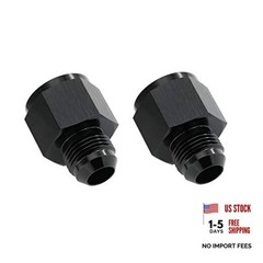 Flare Reducer Adapter Fitting Connector 6AN Female to 4AN Male Black, QTY: 2