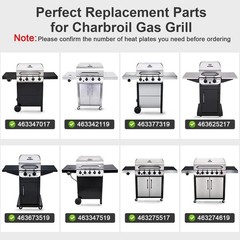 Char-Broil 5-Burner Grill Repl Kit Burners Heat Plates Crossover Tubes SS