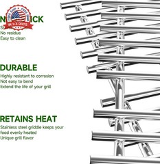 Stainless Steel Cooking Grates 2 Pack 17.5in x 20.5in for Weber Spirit 200 Gas G