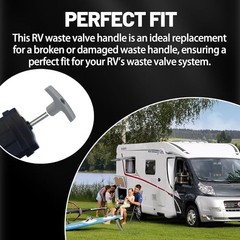 (2-Pack, Grey RV Waste Valve Handle Acrylonitrile Butadiene Styrene (ABS)