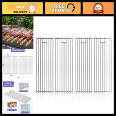 4Pack 19.25″ Stainless Steel Cooking Grates Replacement for BBQ Grill Parts, 7 B