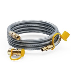 15FT 3/8″ ID Natural Gas Hose – Durable PVC Rubber, Quick Connect for Grills & H