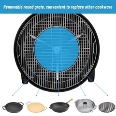 Charkettle Stainless Steel Double-Side Hinged Grill Grid with Handle, Replace…