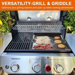 Griddle Insert & Grate Compatible w/ Weber 6788 for Genesis II 300 Grills
