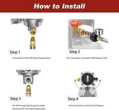 Versatile LP Propane Regulator Kit with 18″ Braided Hoses – Perfect for Travel