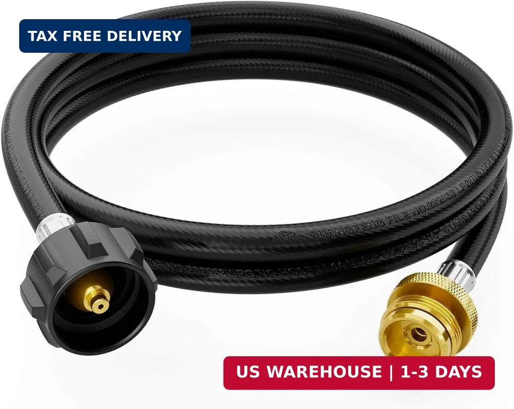 CALPOSE 6 Feet Propane Adapter Hose, 1lb to 20lb Adapter Converts 1lb Appliances