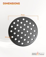 BBQ Future 9″ Cast Iron Fire Grate for Big Green Egg & Kamado Grill – black