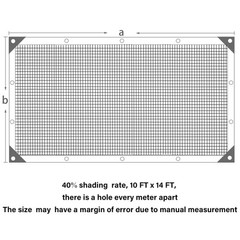 40% Black Shade Cloth, Edge with Buttonhole, Resistant Garden Shade Cloth wit…