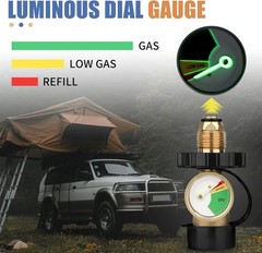 Propane Tank Adapter & Gauge Converts POL LP Tank Service Valve to QCC1 / Type 1