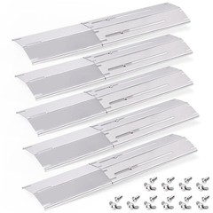 Adjustable Stainless Grill Heat Plates Shield 5 Pcs with Screws Stainless Steel
