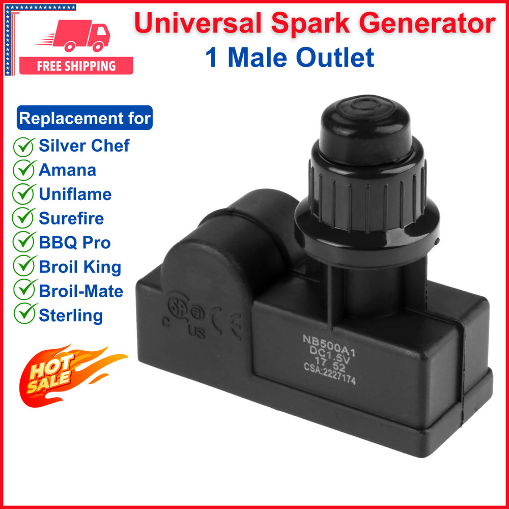 Universal Spark Generator 1 Outlet Push Button Igniter For Broil King, Fire Pit