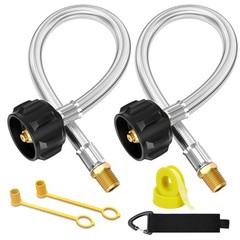 NUPICK 12 in RV Propane Hoses, Propane Pigtail Hose with 1/4″ Male NPT & QCC …
