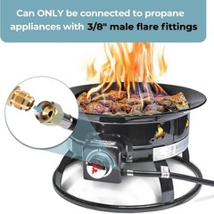 12 Feet Low Pressure Propane Hose with Regulator, for Gas Grill, Fire Pit, Stove