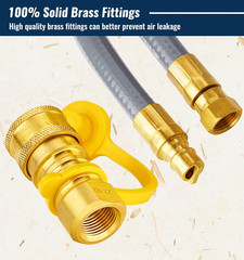 CALPOSE 40 Feet 3/8 Inch ID Natural Gas Grill Hose with Quick Connect Fittings,