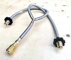 29″ Stainless Braided Hose Y Splitter Dual Propane Tanks Convert Adapter POL QCC