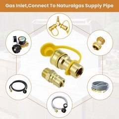 ZDRU 1/2 Inch Natural Gas Quick Connect Fittings with Male 0.84 inches, Gold
