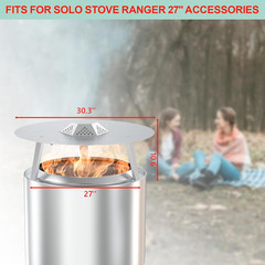 Heat Deflector for Solo Stove Yukon 27”, Deflector with Carrying Hook Handle &
