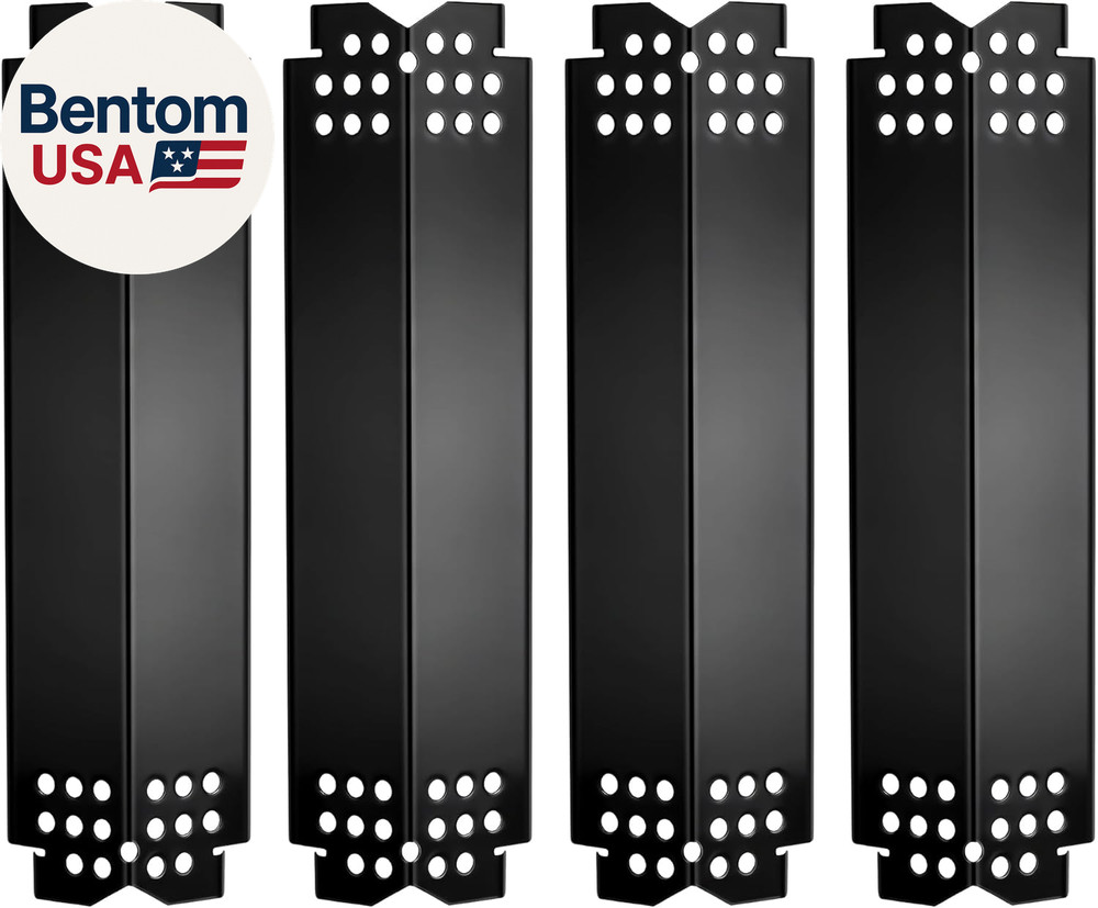 14.6″ L Grill Heat Plates 4 Pack, Porcelain Steel Gas BBQ Grill Burner Covers, H