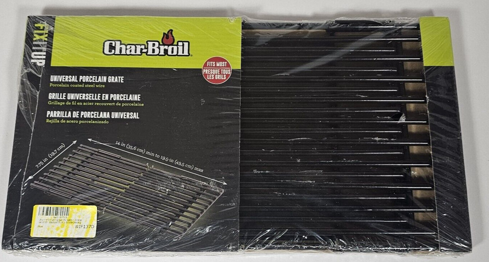 Char-Broil Adjustable Universal Porcelain Grill Grate 14″ to 19.5″ x 7.75″ NEW
