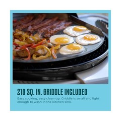 3-in-1 Dual Fuel Grill & Griddle w/ Charcoal Mode, Black
