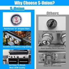 UPGRADED 91538 Grill Knobs for Weber Summit, 2Pcs