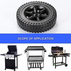 G206-0025-W1 Plastic Wheel Replacement Parts for Grill Wheels, 2pcs With black