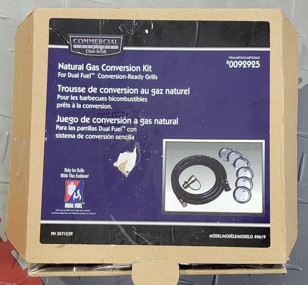 Char-Broil 4619 Natural Gas Conversion Kit Commercial Series Dual Fuel Open Box