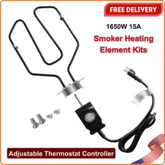 Upgrade Universal 1650W 15A Electric Smoker Heating Element Kits with Adjustable