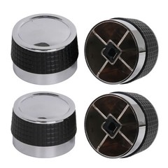 Plastic Chrome Grill Control Knobs with D-Shaped Valve Nonslip Grip Set of 8