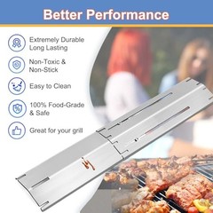 Universal Adjustable Heat Plate, Heat Tents Heat Shields for Gas Grill, 3 Pack