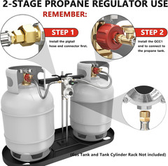 2-Stage Auto Changeover LP Propane Gas Regulator with 48”Stainless Braided Regu