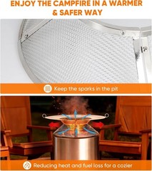 Heat Deflector with Mesh Spark Screen for Solo Stove Bonfire 19.5″, Durable 3…