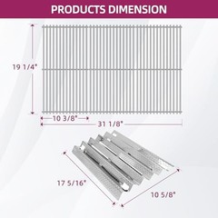 19 1/4″ Cooking Grid Grates with 17.32″ Heat Plate Replacement for Brinkmann