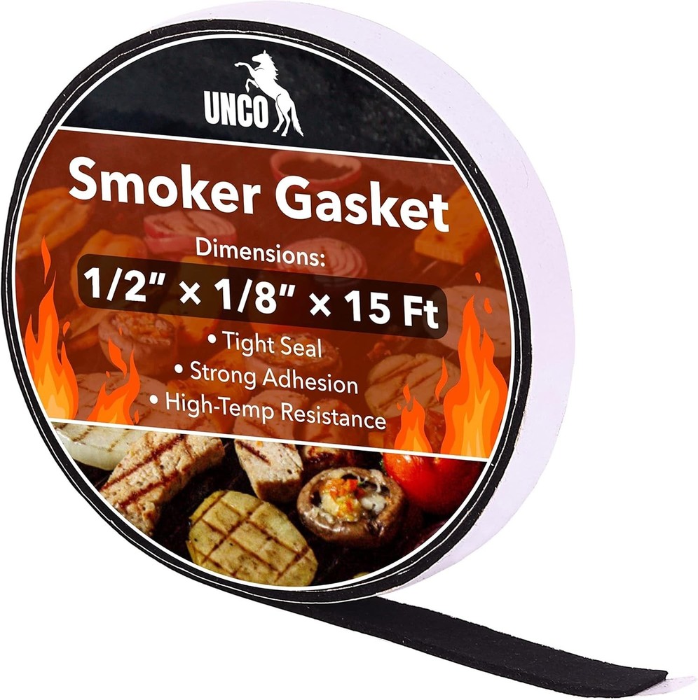 Smoker Gasket – 15 Ft, 1/2″X1/8″, High Temp Grill & BBQ Gasket