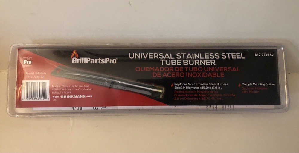 NEW UNIVERSAL STAINLESS STEEL REPLACEMENT TUBE BURNER FOR GRILLS #812-7234-S2