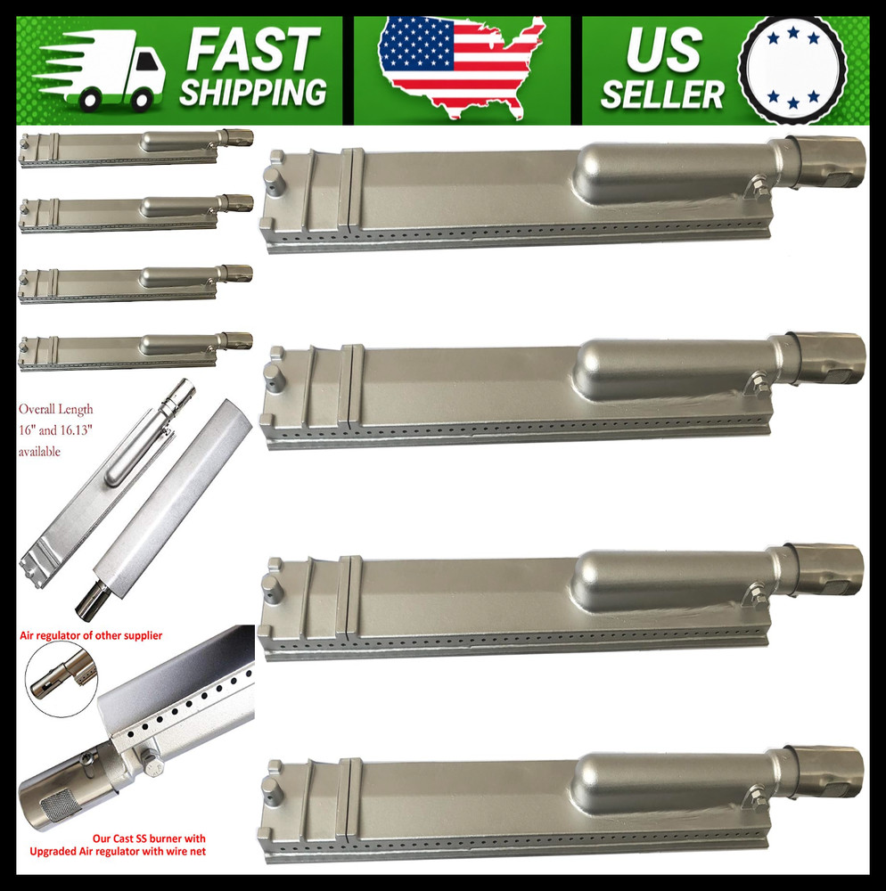 4PC Heavy Duty Stainless Steel BBQ Grill Burner Replacement Parts
