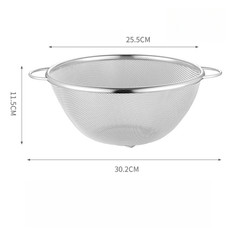 304 Stainless Steel Mesh Strainer Basket with Stable Design and Handles