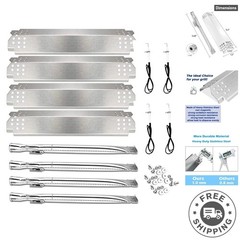 Durable Next-Gen Nexgrill Parts Set – 4 Burners, Heat Shields & Screws Included