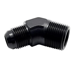 KRD RERFORMANCE Black Aluminum 45 Degree 10AN to 1/2 NPT Black, 45 Degree -1 PC