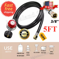 5FT Hose High Pressure Propane Gas Regulator LPG BBQ Grill Tank Adjustable US