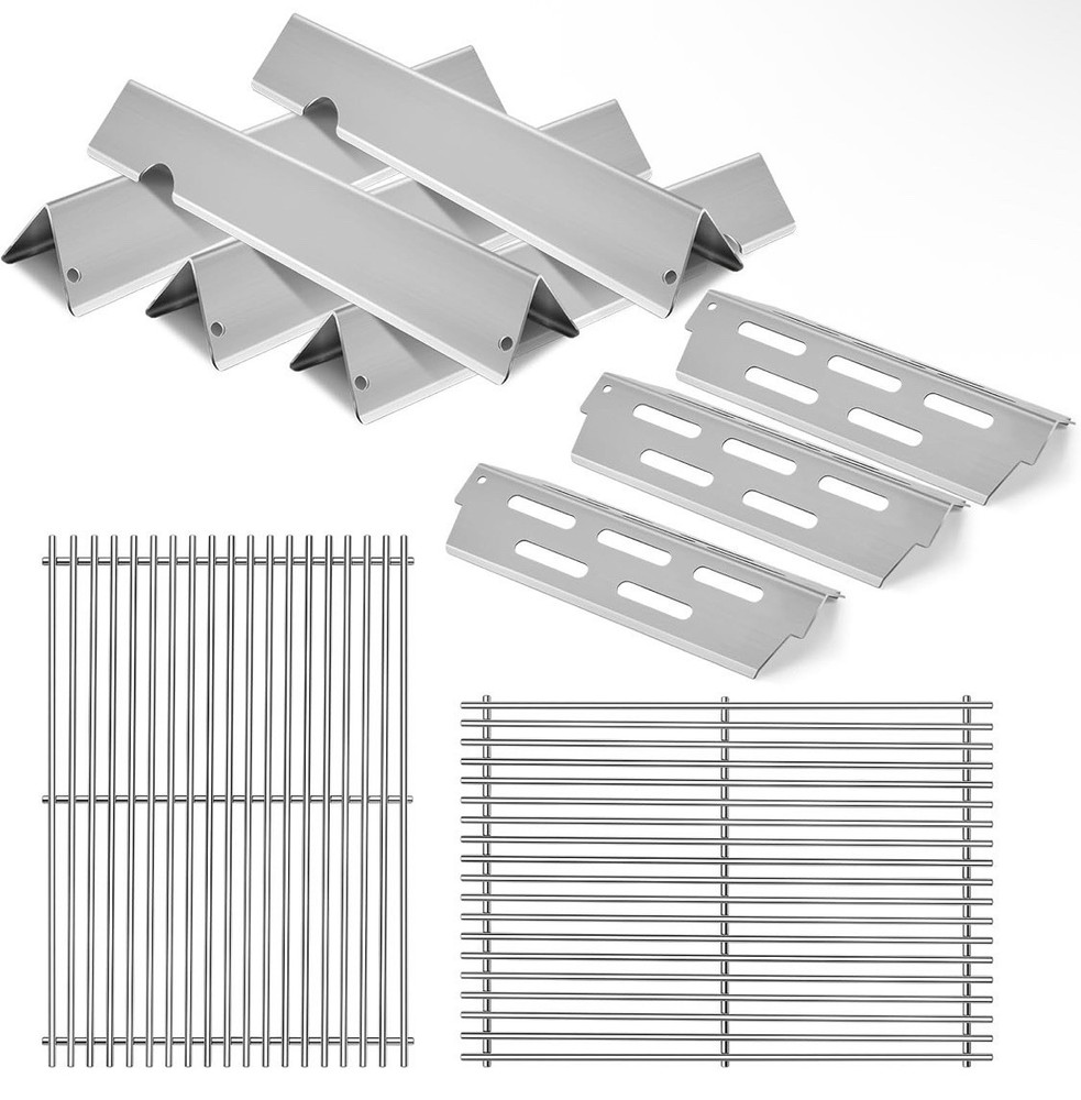 SS Grill Grates Flavorizer Bars Heat Deflectors Compatible Weber Genesis II 300