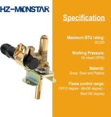 Natural Gas Conversion Control Valve Kit, Gas Grill Burner Regulator Valve with
