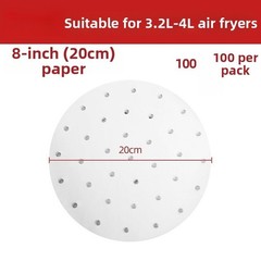 100 Pcs Perforated Steamer Paper for Air Fryer Oven Steaming Applications