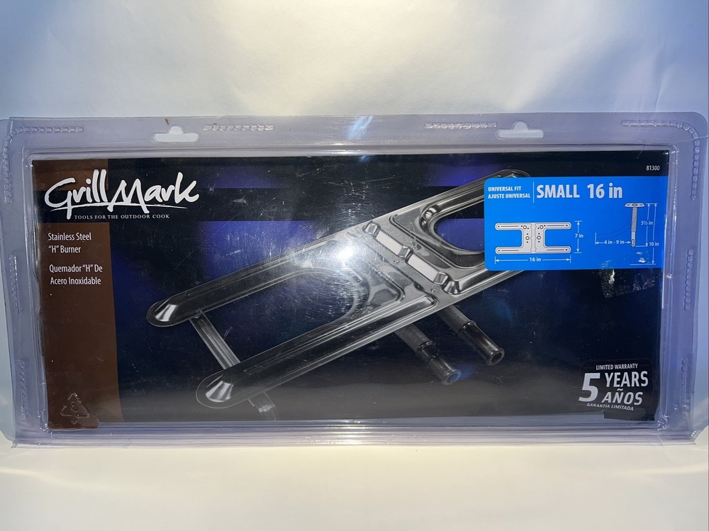 Grill Mark Small “H” 16” Burner, Stainless Steel Universal Fit, # 81300