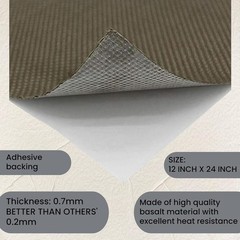 2000°F Reinforced Exhaust Heat Shield 12” x 24” – Easy Adhesive Installation