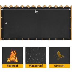 Fireproof Heat Shield Cover for Grill – 3’x10′ BBQ Mat, UV Resistant, Deck Raili