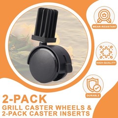 6414 Wheels w/Caster Insert for Weber Grill Wheels Replacement Webber Genesis 10