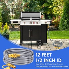 12 FT 1/2″ ID Natural Gas Hose with Quick Connect Fitting, Natural Gas Conver…