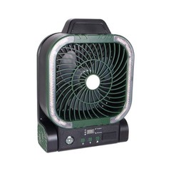 Adjustable Solar Fan with 4 Speeds Timer LED Ambient Light USB C Rechargeable
